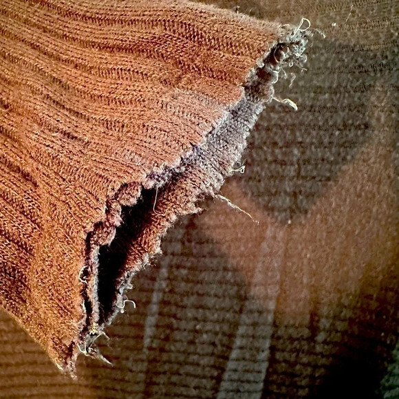 We The Free People Lover Ribbed Black Split Back Ribbed Raw Hem Medium - Picture 5 of 12